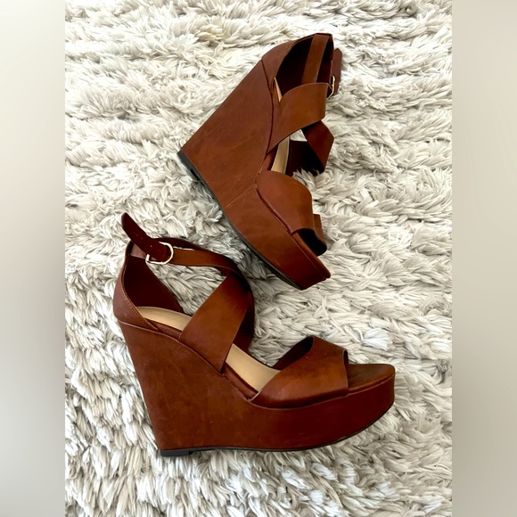 Brown Wedges Sandals - Picture 1 of 5